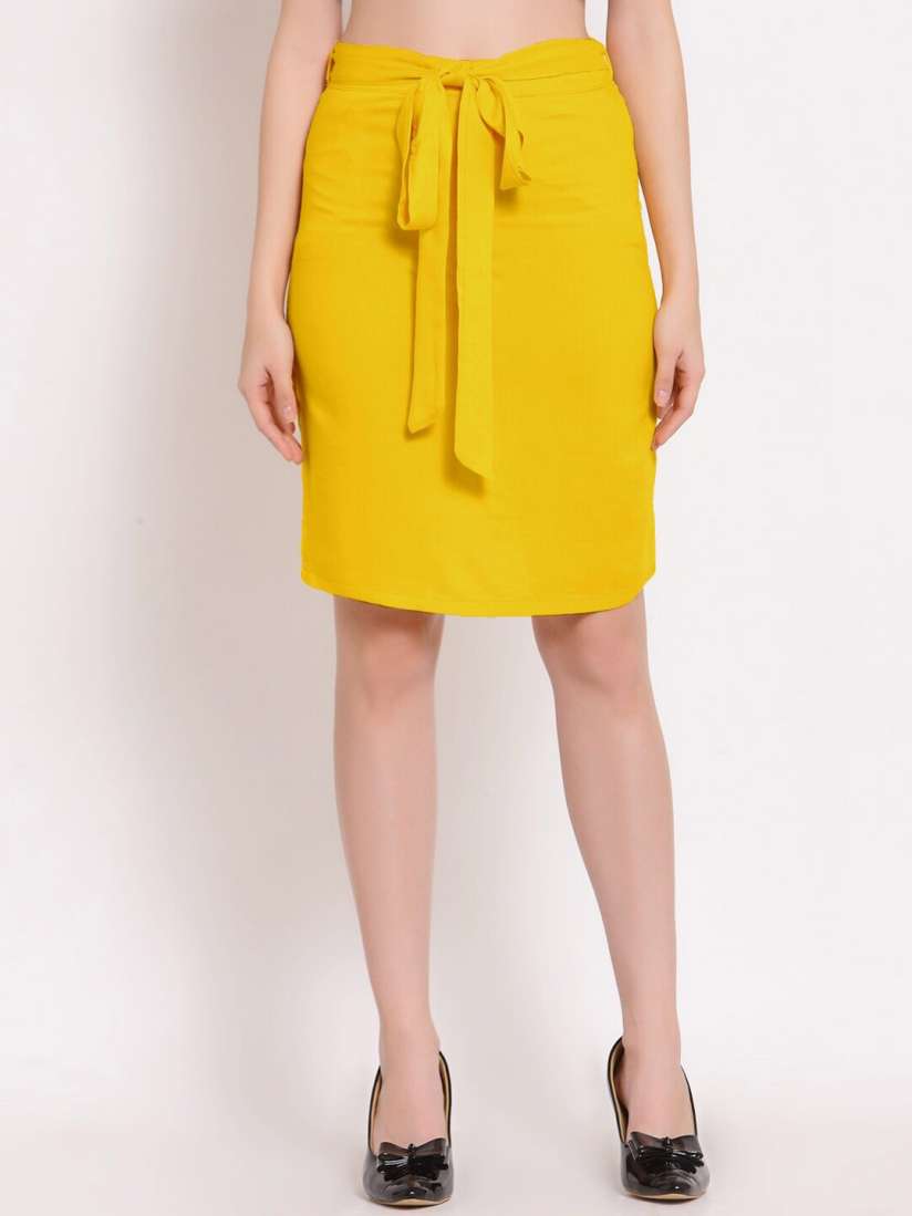 Womens yellow pencil skirt cheap