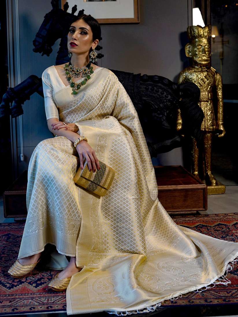 Myntra golden saree shop