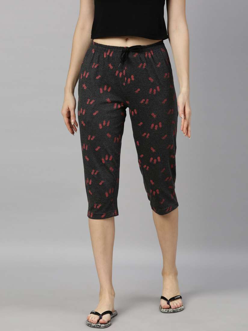 Buy Kryptic Women Conversational Printed Pure Cotton Relaxed Fit Capris Capris for Women 17925880 Myntra