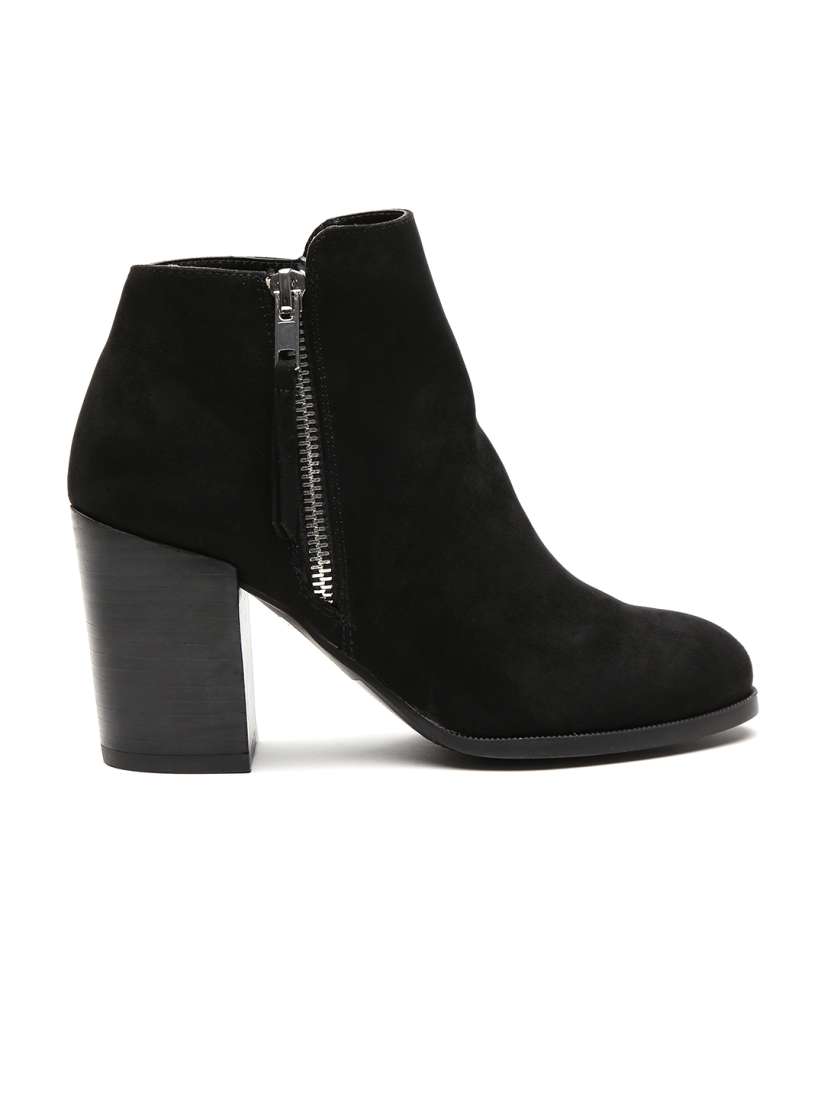 Buy FOREVER 21 Women Black Solid Heeled Boots Boots for Women 1792841 Myntra