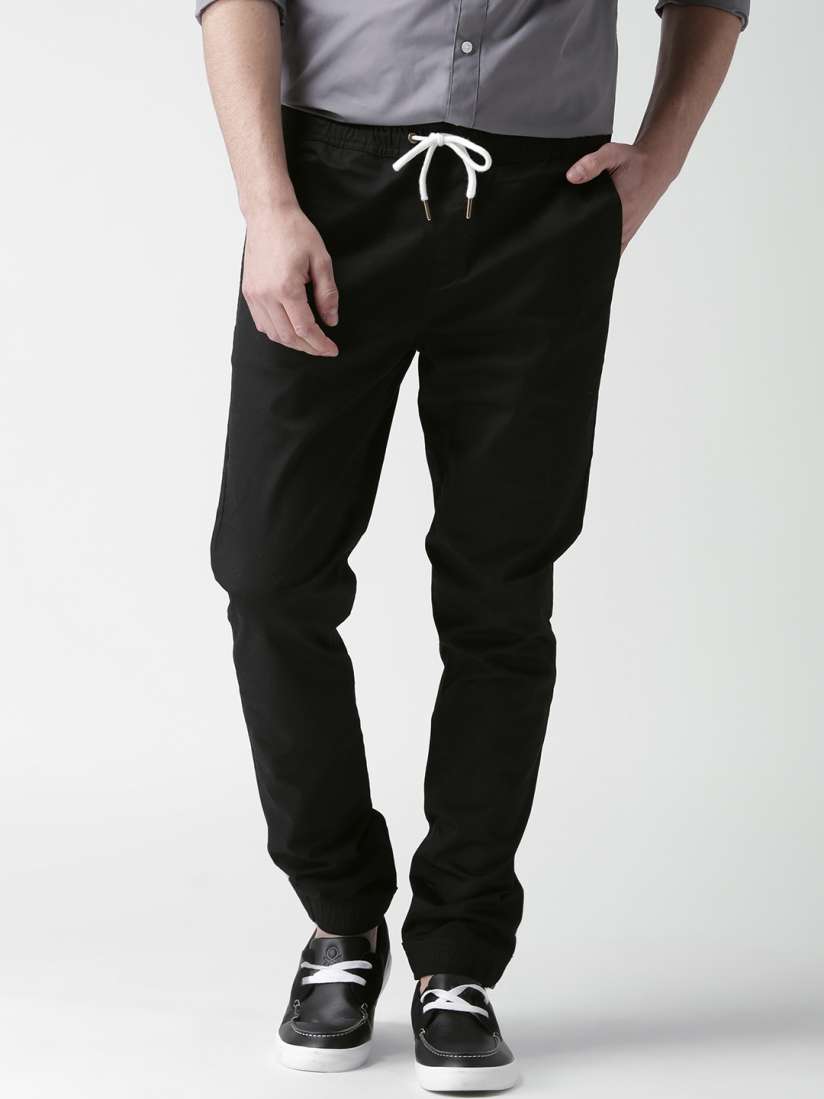 Buy FOREVER 21 Men Black Joggers Trousers for Men 1792978 Myntra