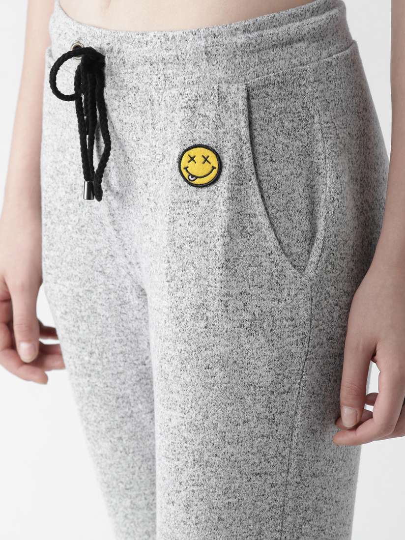 Buy FOREVER 21 Grey Melange Joggers Track Pants for Women 1793049 Myntra