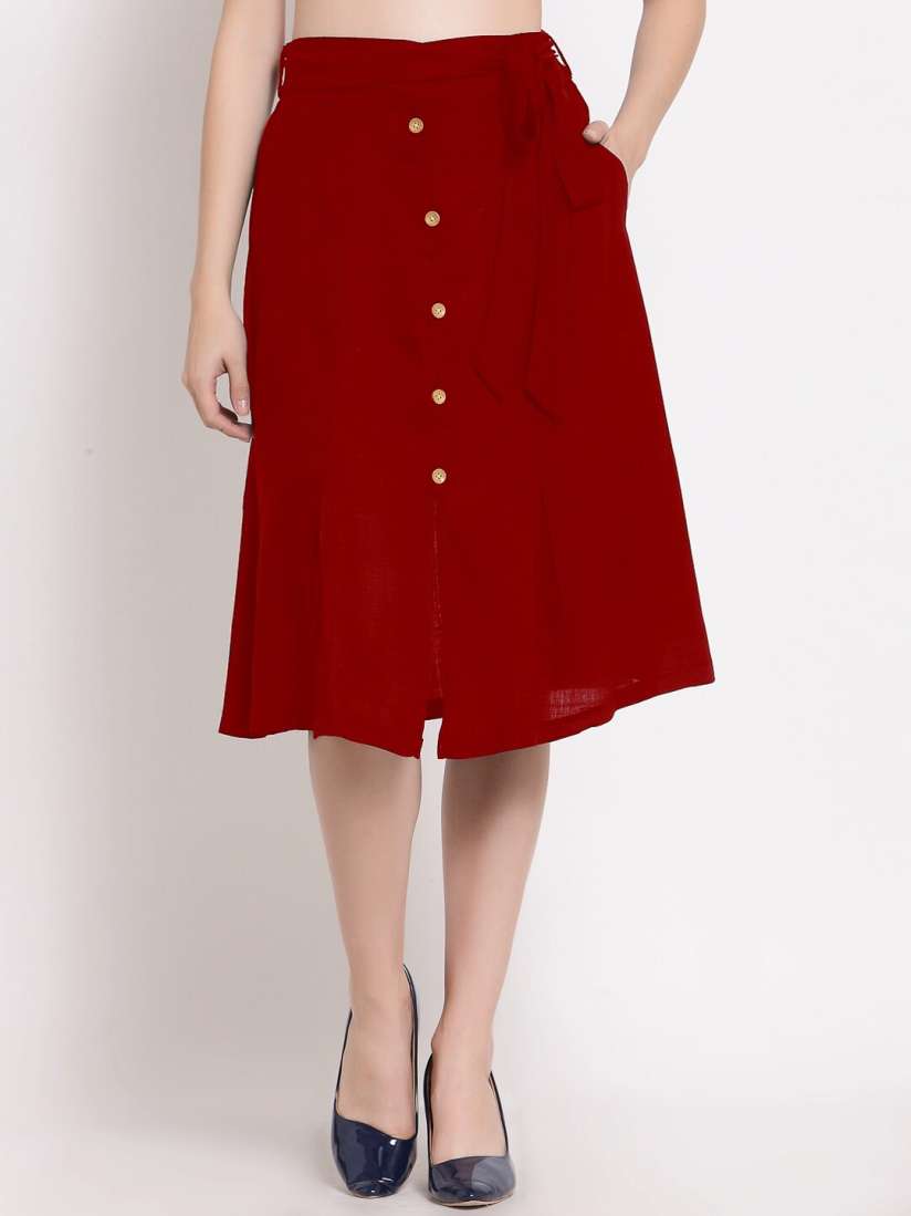 Maroon a line skirt shop