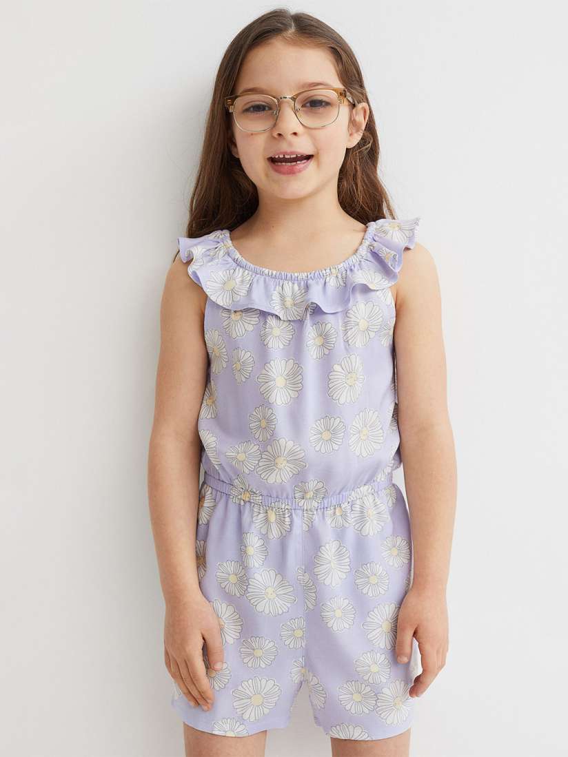 Buy H M Girls Purple Patterned Playsuit Jumpsuit for Girls 17941338 Myntra