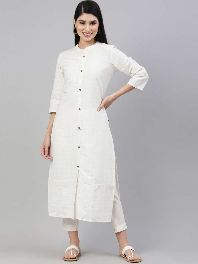 Myntra white long kurtis cheap