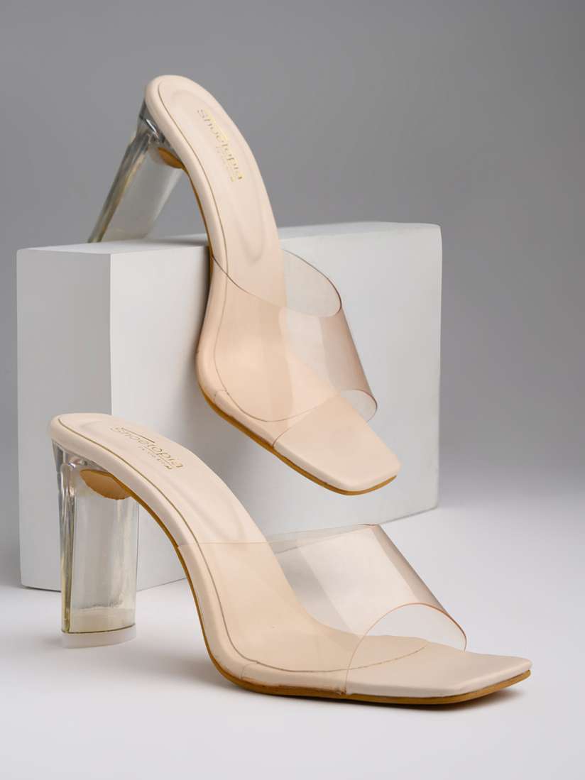 Buy Shoetopia Cream Coloured Block Heels Heels for Women 17942834 Myntra