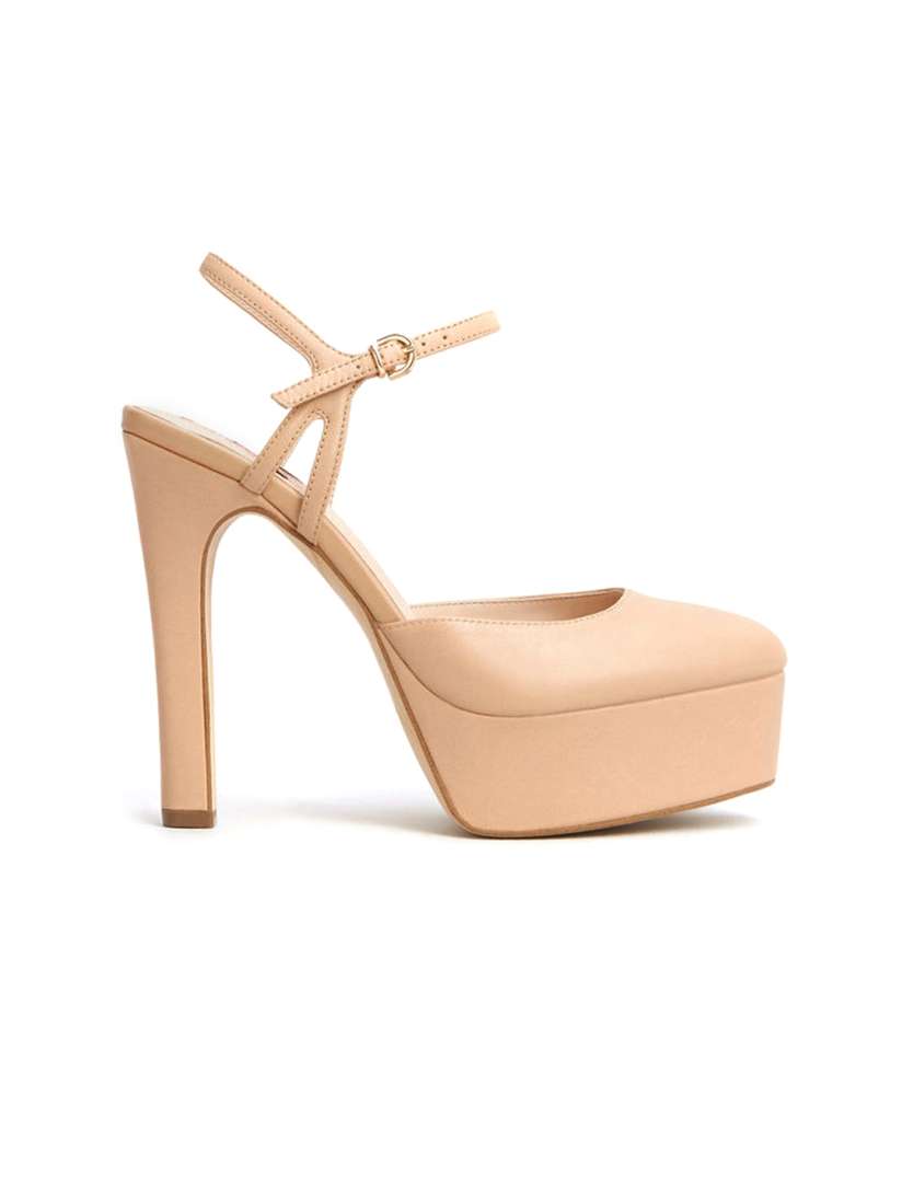 Buy MANGO Women Beige Solid Platform Heels Heels for Women 1794357 Myntra