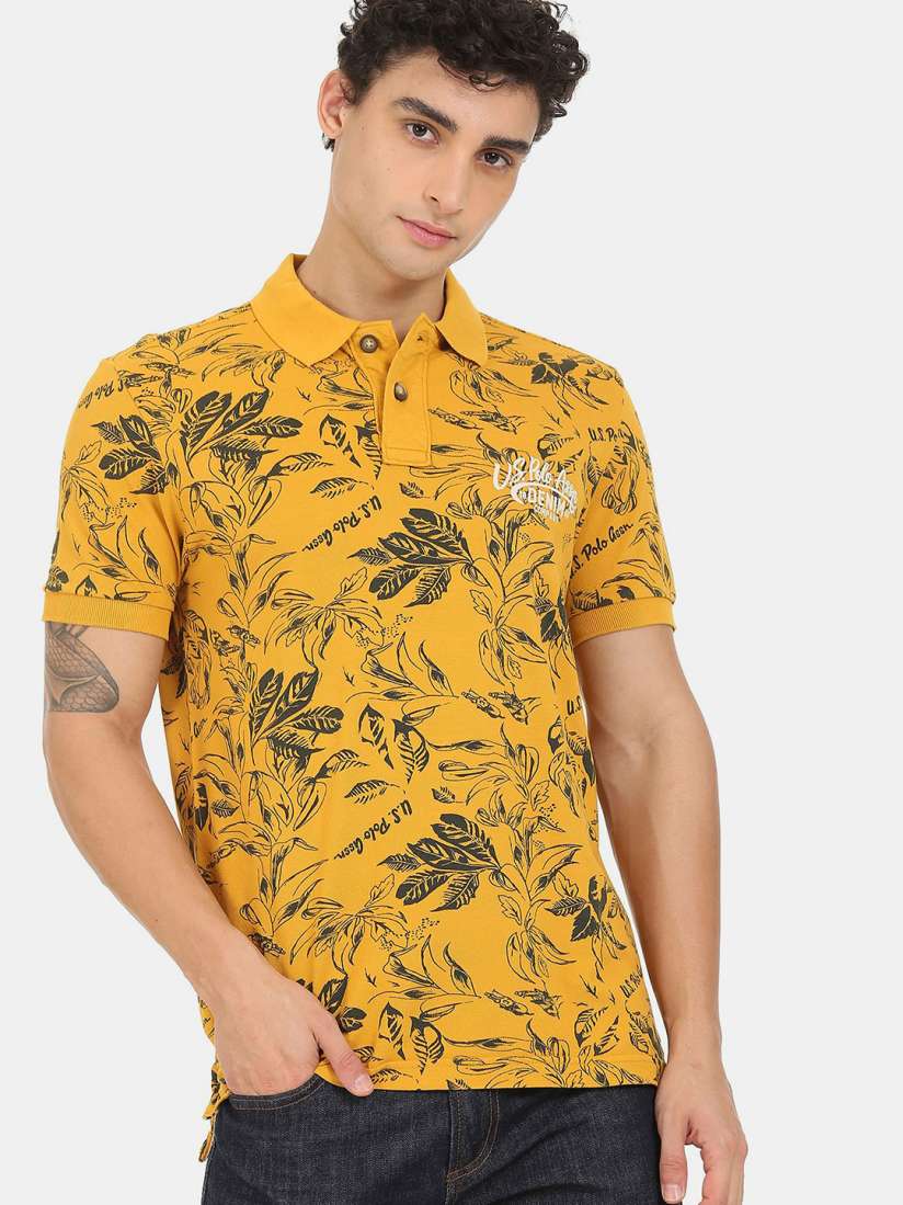 Yellow floral polo online