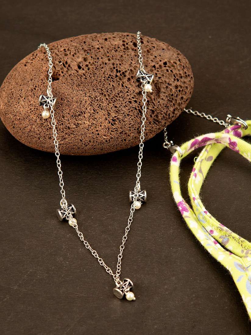 Buy Voylla Silver Toned Brass Silver Plated Oxidised Chain Necklace and Chains for Women 17948096 Myntra