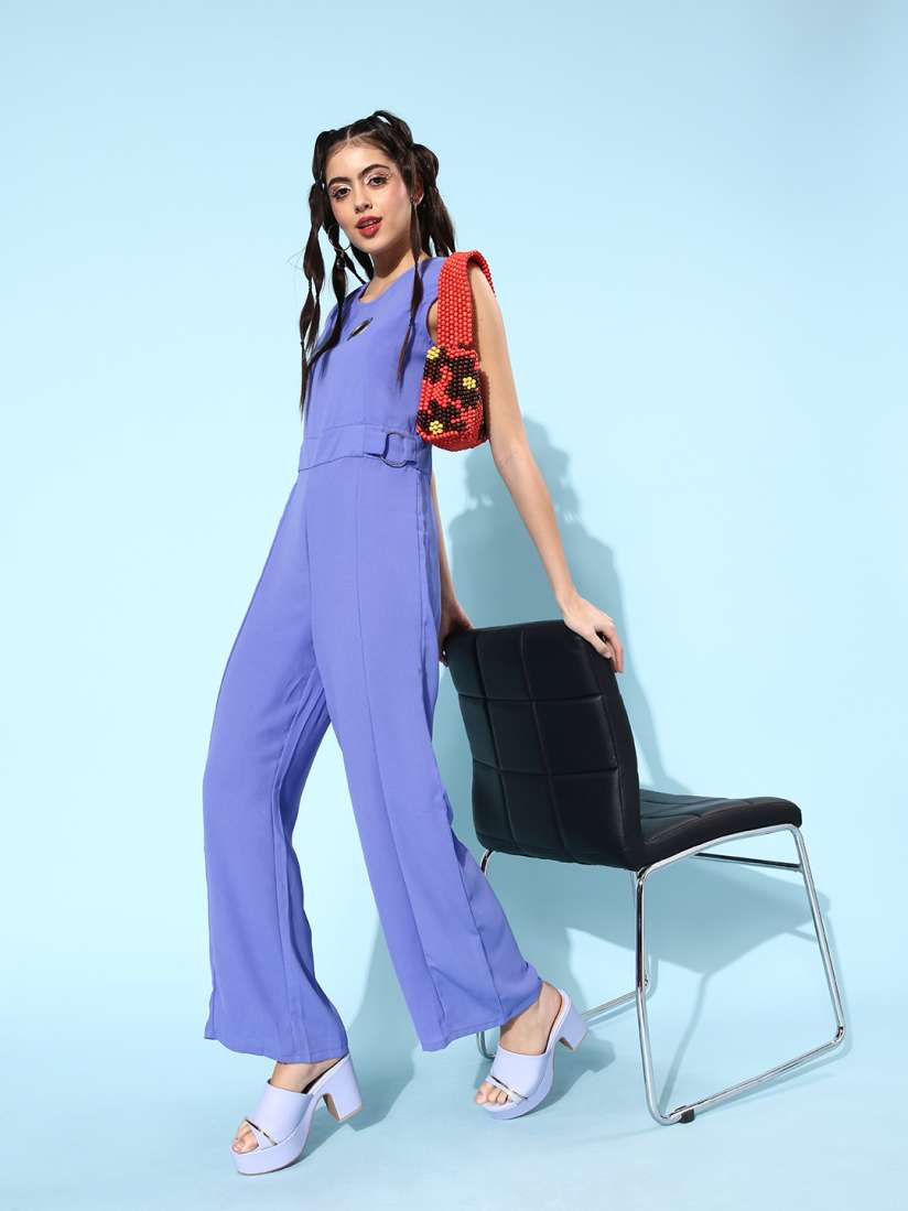 Buy StyleCast Women Charming Purple Solid Cut it Off Jumpsuit Jumpsuit for Women 17949864 Myntra
