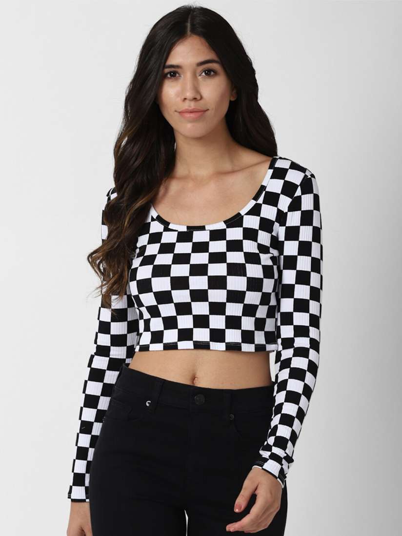 Checkered crop top forever 21 discount