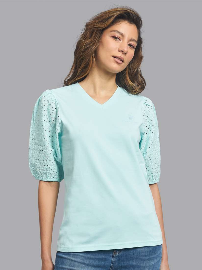 Buy Beverly Hills Polo Club Women Blue V Neck T shirt Tshirts for Women 17956744 Myntra
