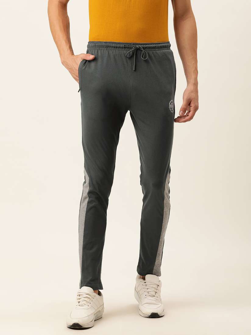 Buy Proline Active Men Blue Grey Slim Fit Colourblocked Track Pants Track Pants for Men 17959982 Myntra