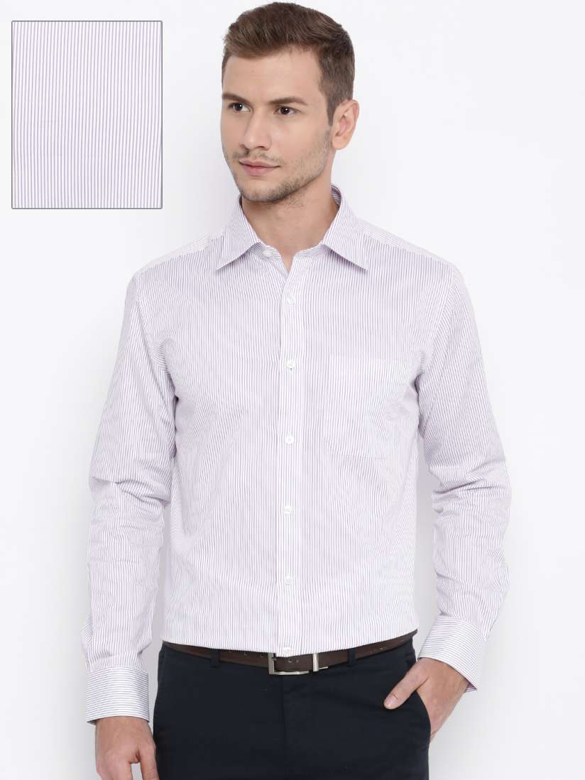 Buy Raymond Men Purple White Contemporary Fit Striped Formal Shirt Shirts for Men 1796116 Myntra