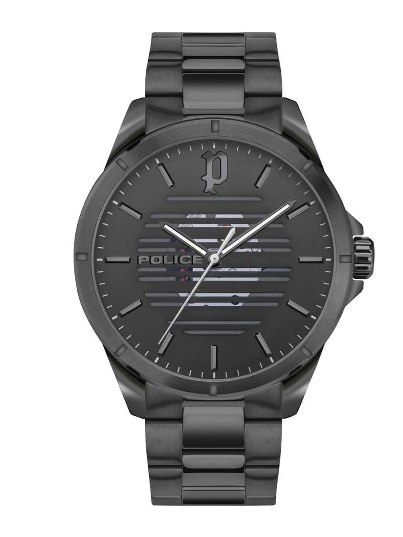 Police gunmetal watch discount