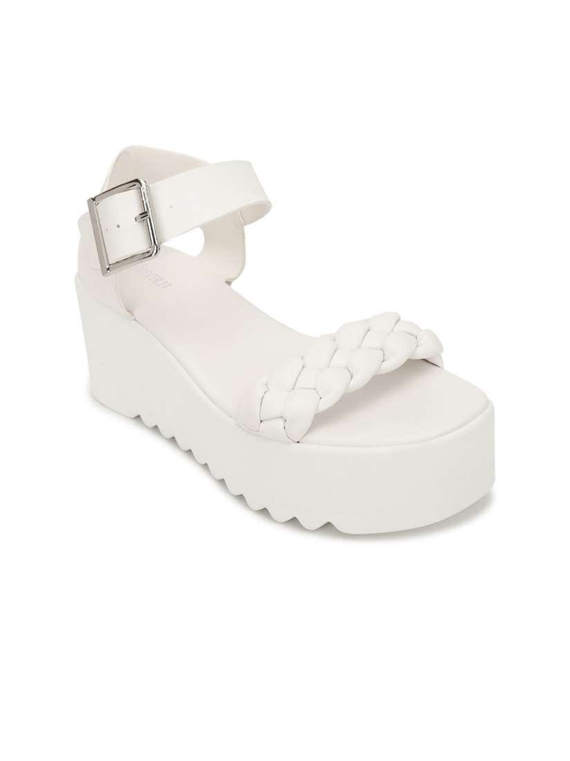 Buy FOREVER 21 Women White PU Wedge Heels with Bows Heels for Women 17972344 Myntra