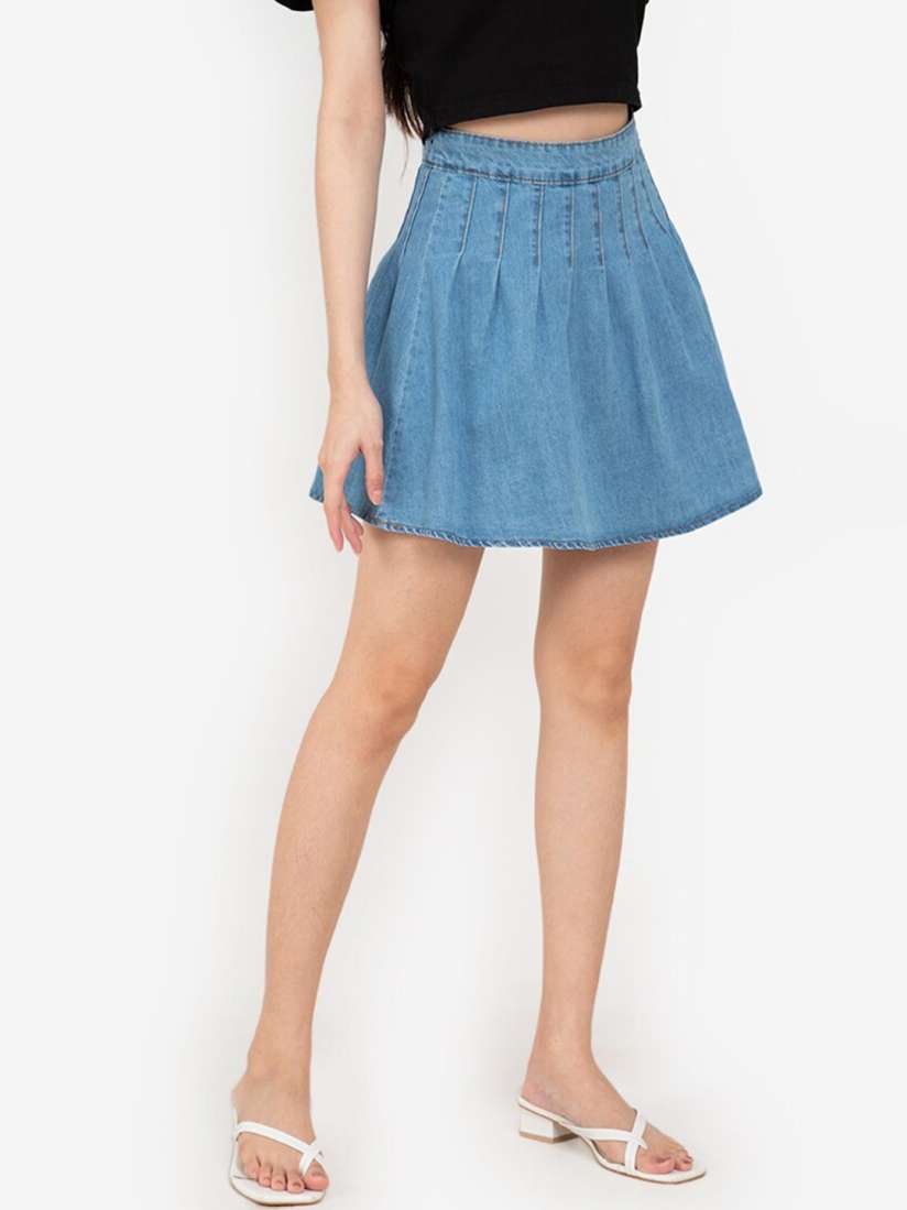 Buy ZALORA BASICS Blue Denim Tennis Skirt Skirts for Women 17983914 Myntra