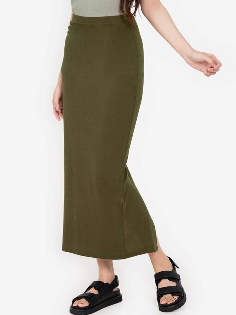 Buy ZALORA BASICS Women Green Solid Pencil Midi Formal Skirt Skirts for Women 17984080 Myntra