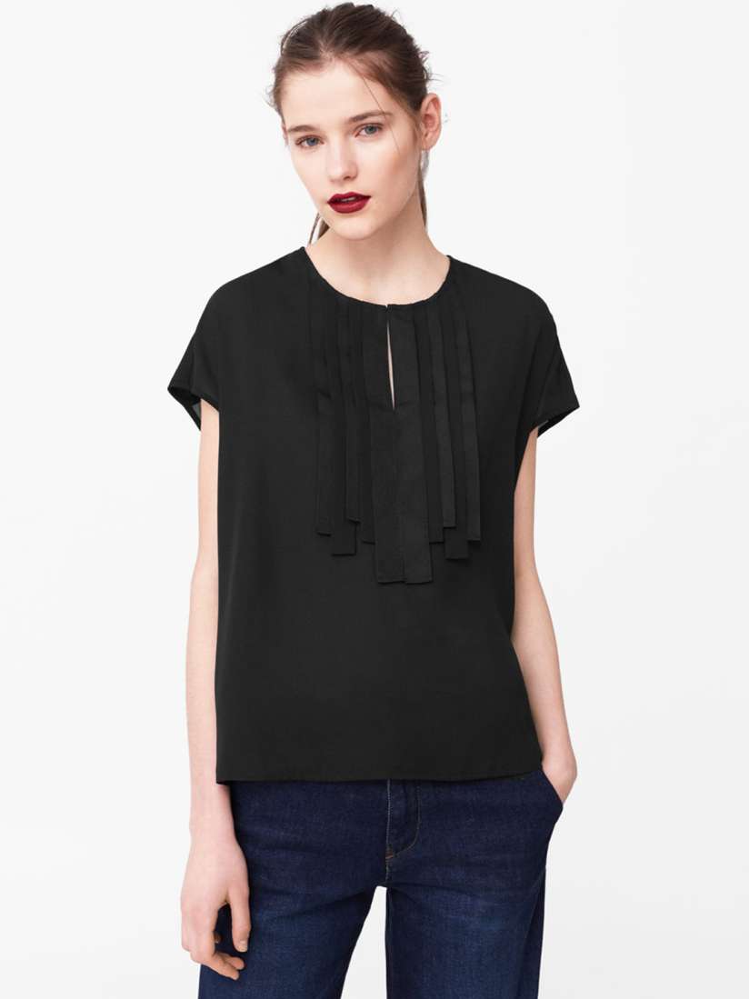 Buy MANGO Women Black Semi Sheer Top Tops for Women 1798641 Myntra