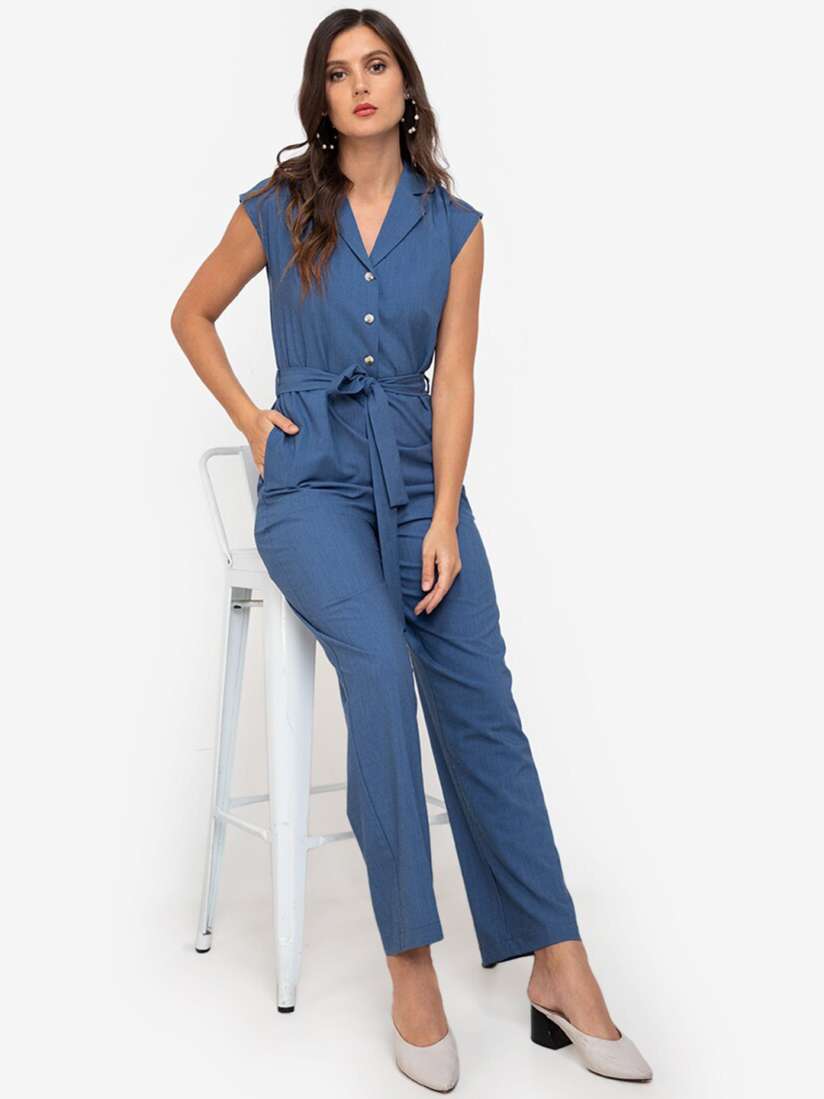 Buy ZALORA WORK Blue Basic Jumpsuit Jumpsuit for Women 17992640 Myntra
