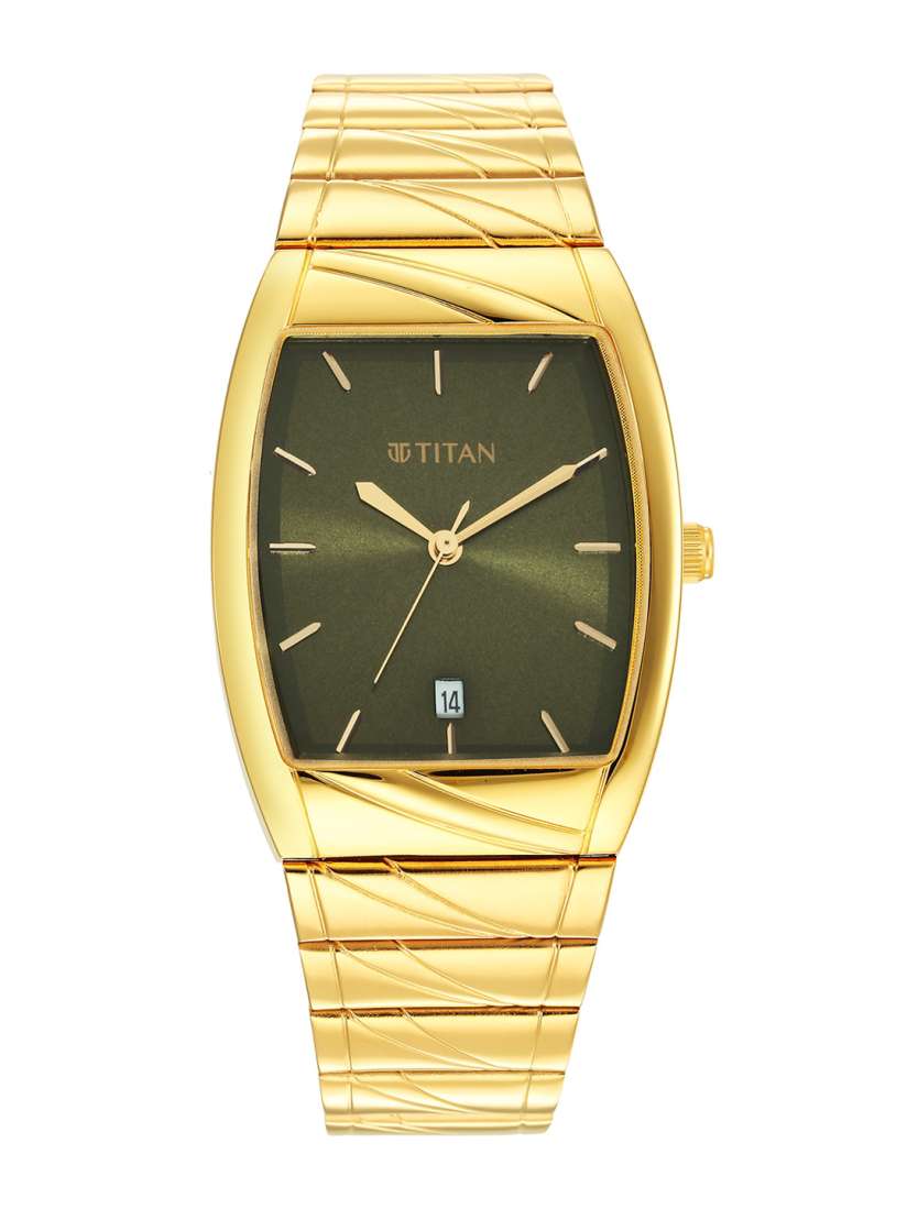 Buy Titan Men Green Dial Gold Toned Stainless Steel Bracelet Style Straps Analogue Watch 9315YM06 Watches for Men 17994470 Myntra
