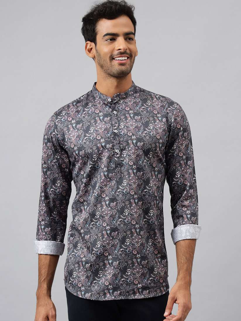 Buy MR BUTTON Men Grey Paisley Printed Kurta Kurtas for Men 17999508 Myntra