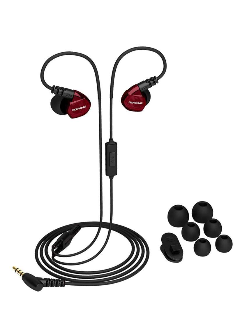 Buy Rovking Black Red In Ear Wired G10 Mic Sports Earphones Headphones for Unisex 1800293 Myntra