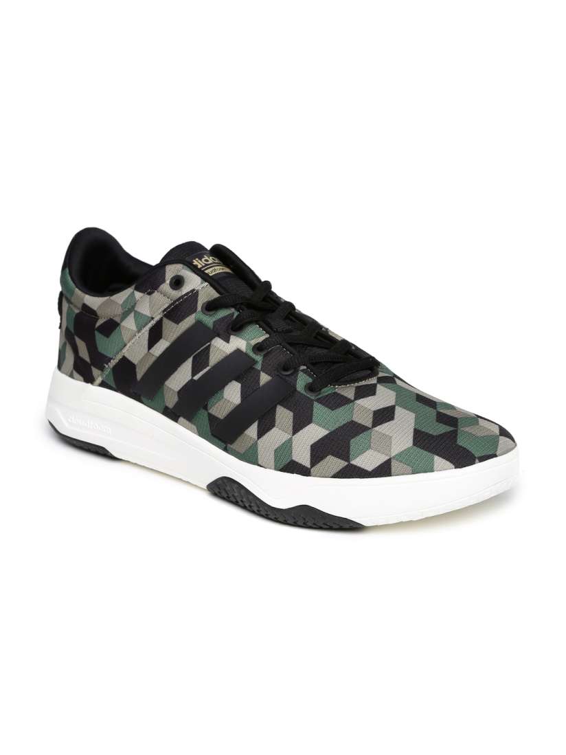 Buy ADIDAS NEO Men Green Black Printed Cloudfoam Swish Sneakers Casual Shoes for Men 1800785 Myntra