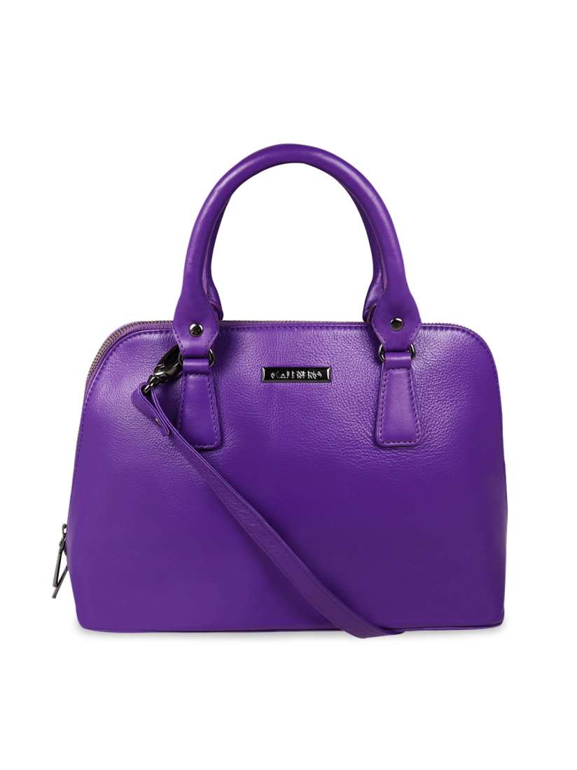 Buy CALFNERO Violet Leather Structured Handheld Bag Handbags for Women 18020560 Myntra