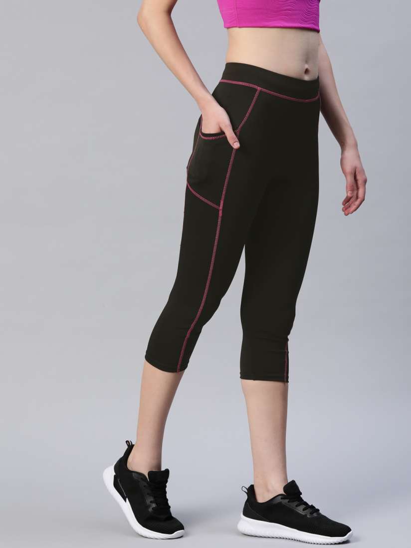 Buy Blinkin Women Black Solid Three Fourth Tights Tights for Women 18028026 Myntra