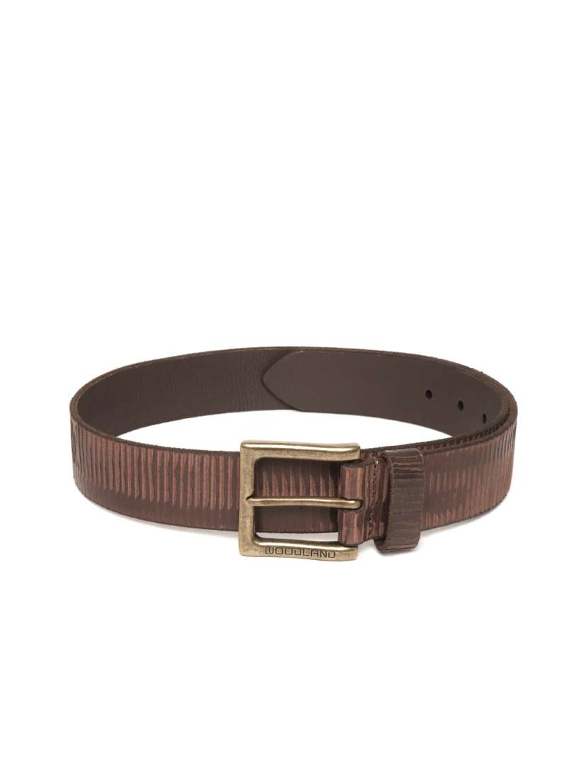 Buy Woodland Men Brown Textured Leather Belt Belts for Men 18028416 Myntra