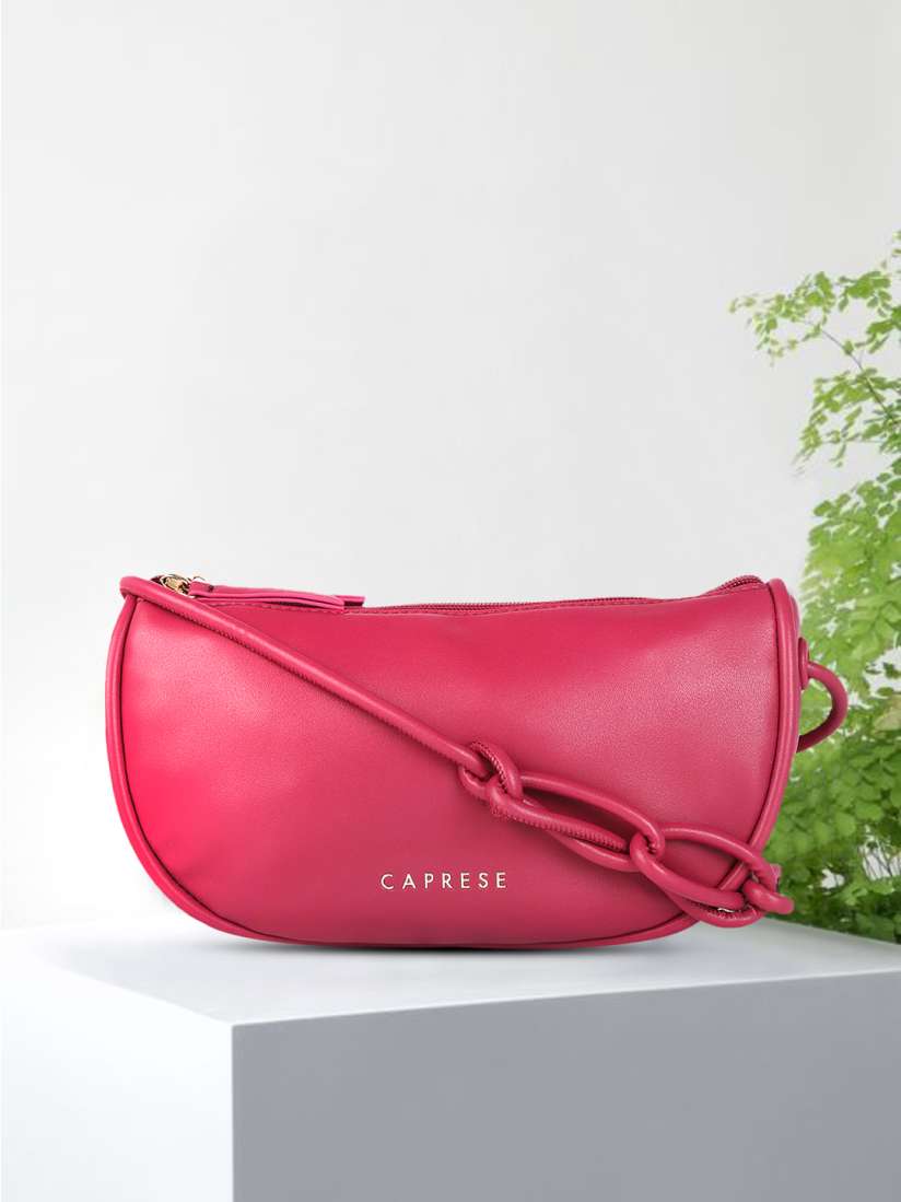 Buy Caprese Magenta Solid Structured Sling Bag Handbags for Women 18036210 Myntra