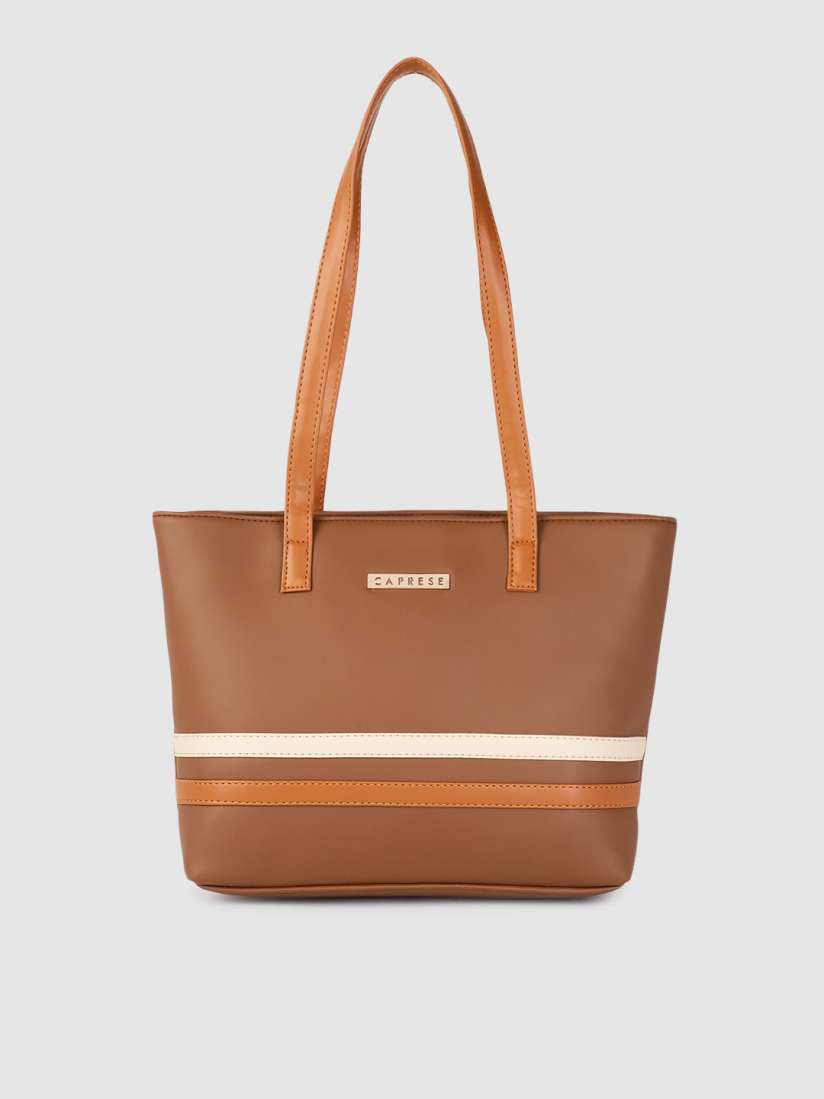 Buy Caprese Brown Solid Structured Shoulder Bag Handbags for Women 18036222 Myntra