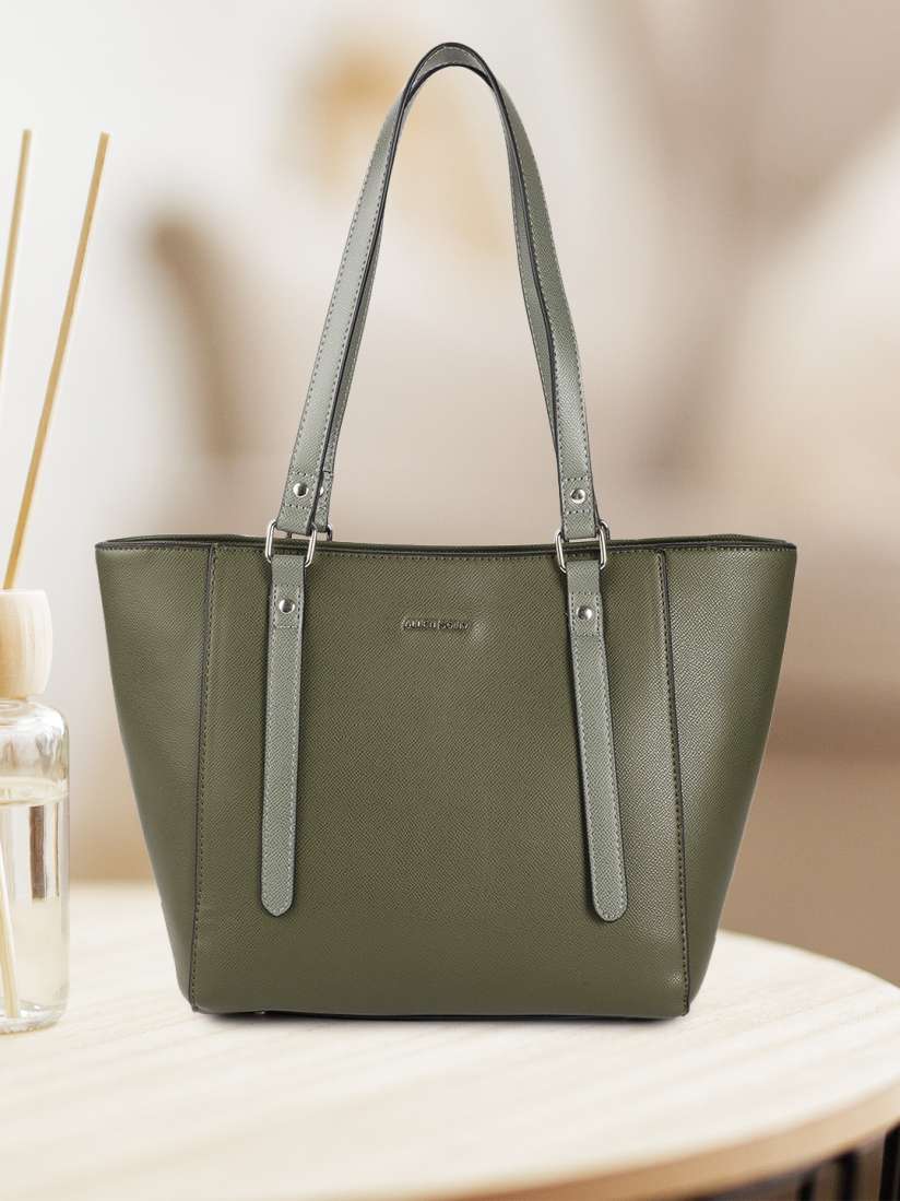 Olive green shoulder bag top