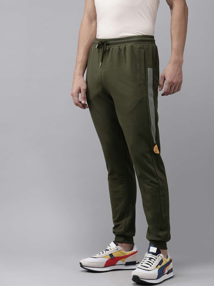 Buy Van Heusen ACADEMY Men Olive Solid Pure Cotton Joggers Track Pants for Men 18044760 Myntra