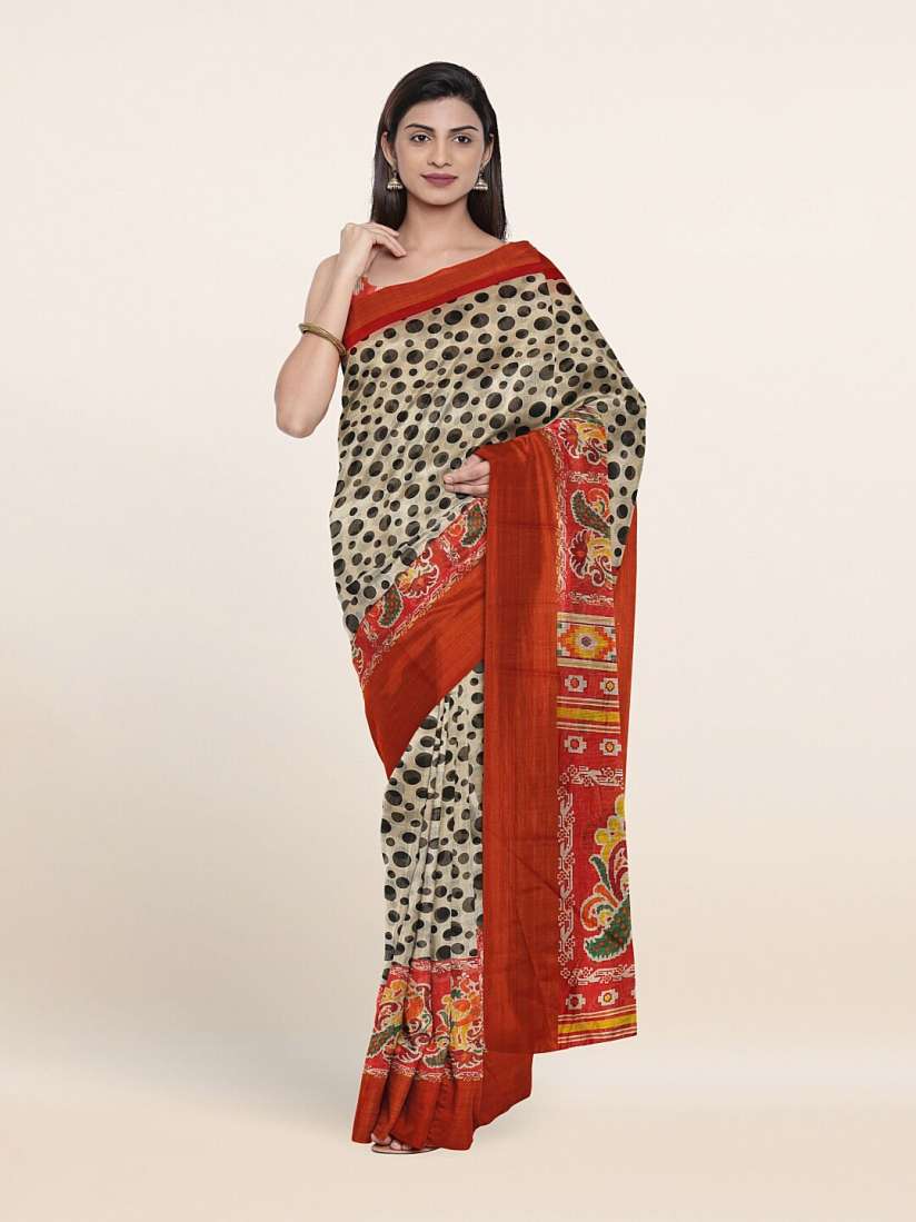 Buy Pothys Cream Coloured Red Ethnic Motifs Saree Sarees for Women 18047992 Myntra