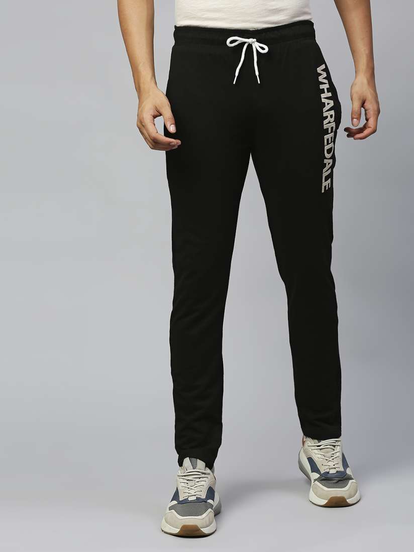 Black slim fit track pants outlet