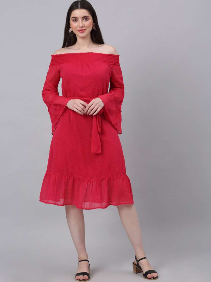 Off shoulder dress myntra clearance