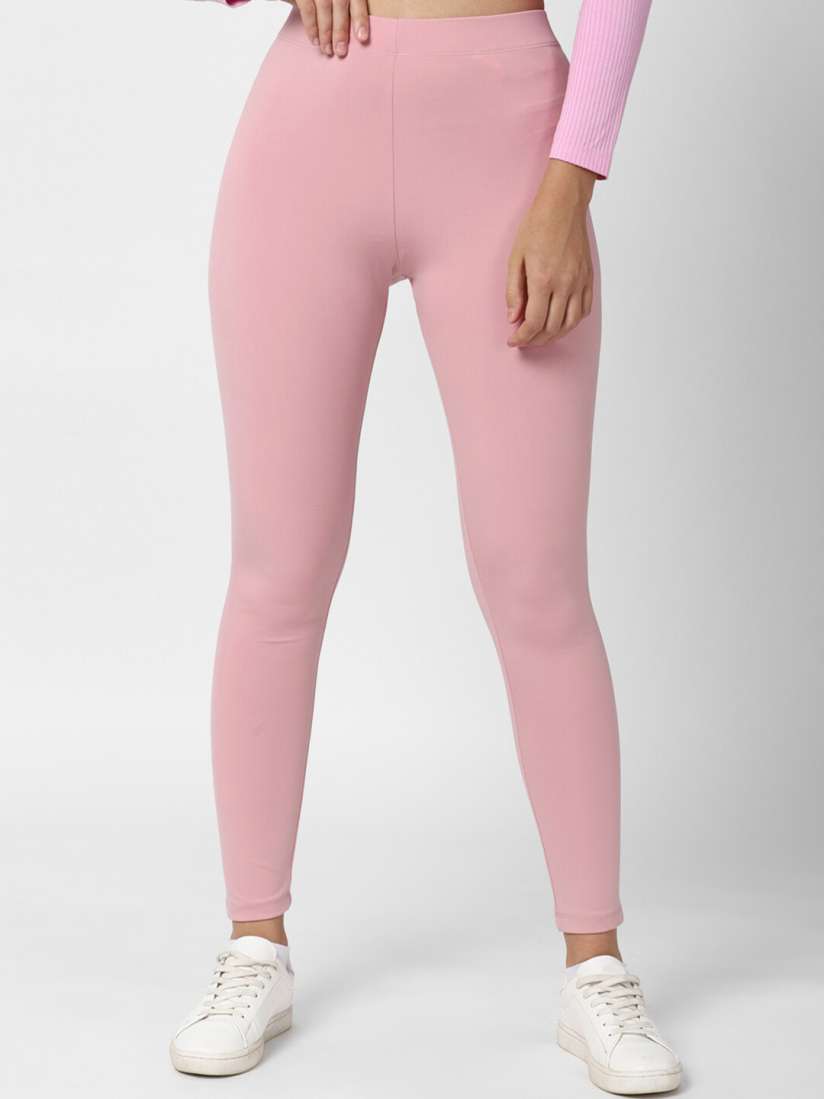 Buy FOREVER 21 Women Pink Solid Ankle Length Leggings Leggings for Women 18059258 Myntra