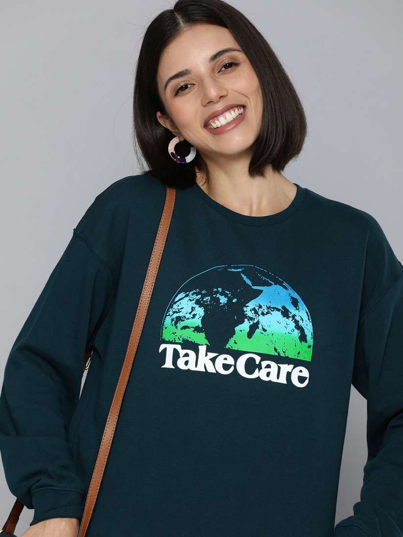 Buy Levis Women Navy Blue Printed Drop Shoulder Sweatshirt Sweatshirts for Women 18069186 Myntra