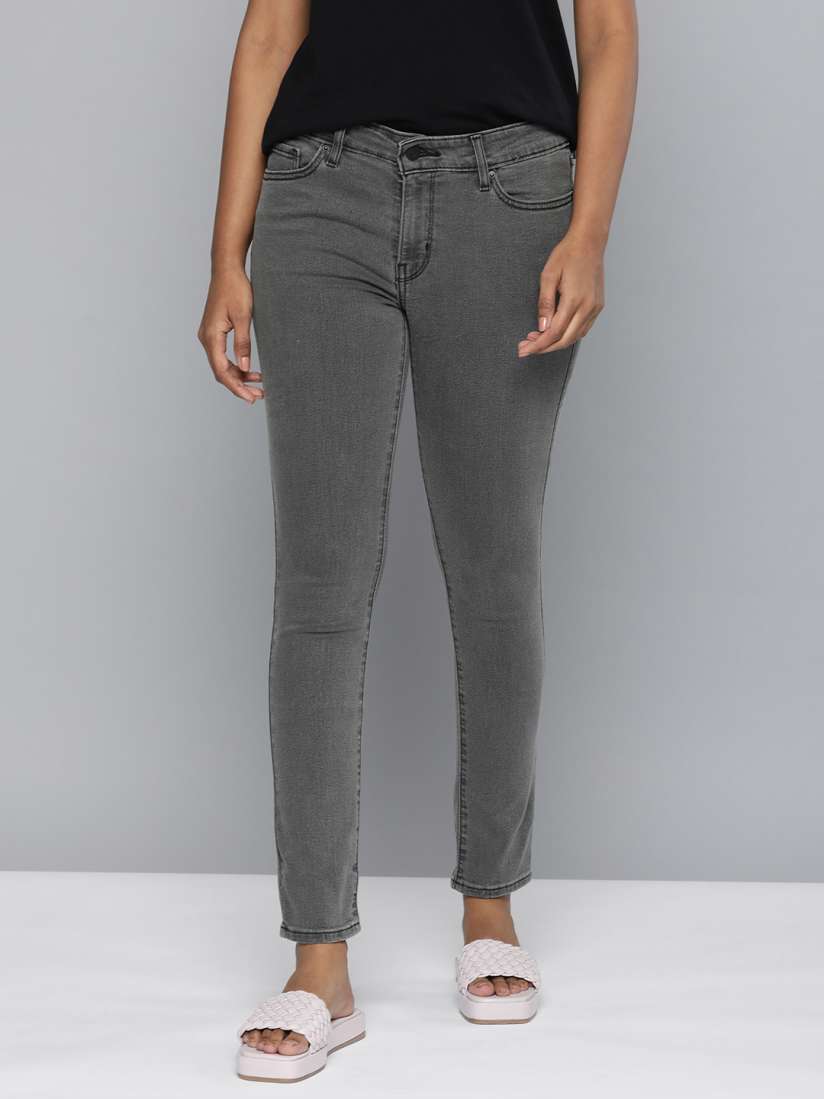 Levi's 711 skinny grey jeans shop