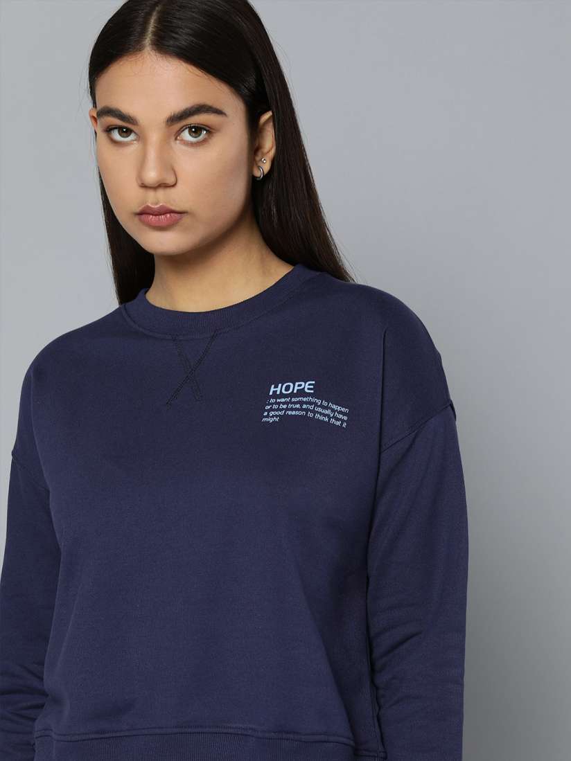 Dark blue sweatshirt womens online