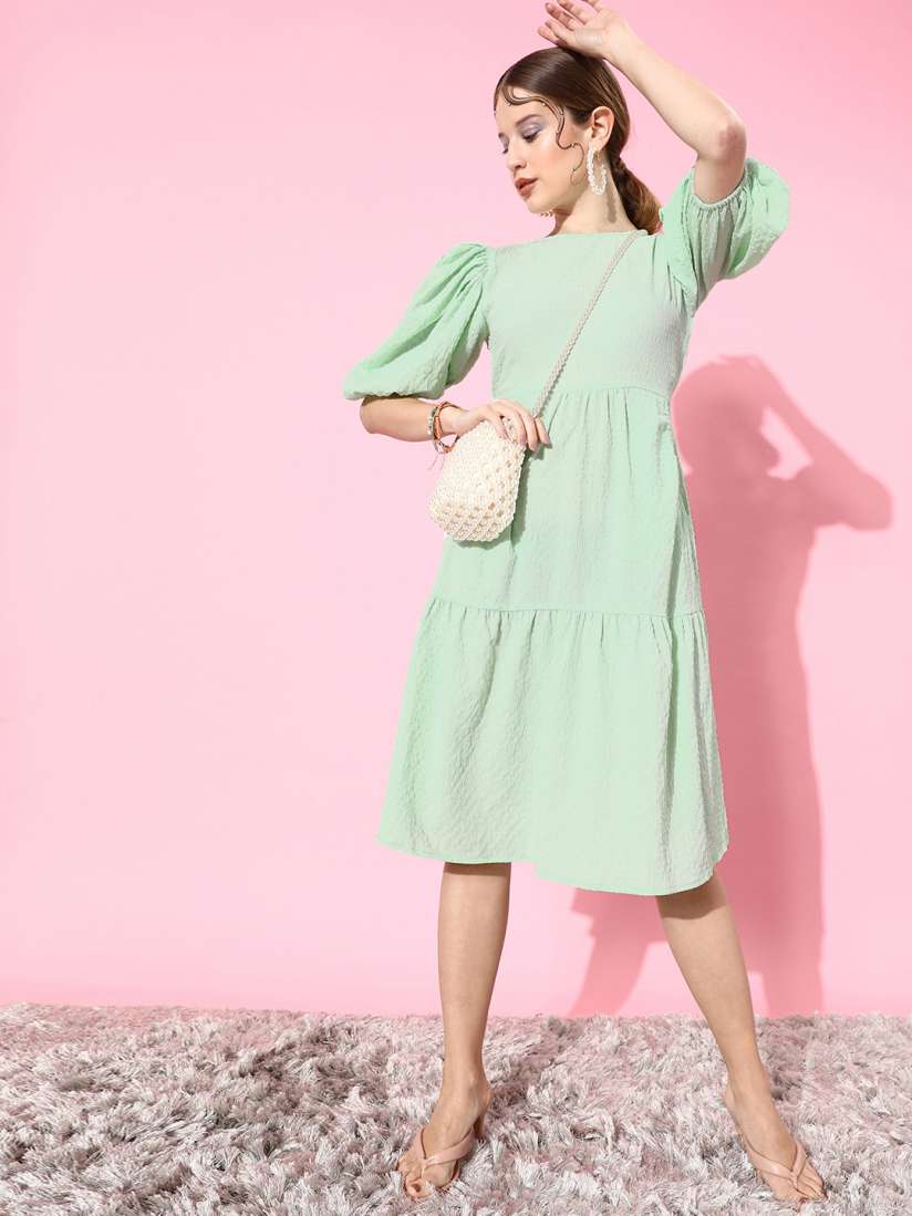Buy Athena Green A Line Midi Dress Dresses for Women 18076460 Myntra