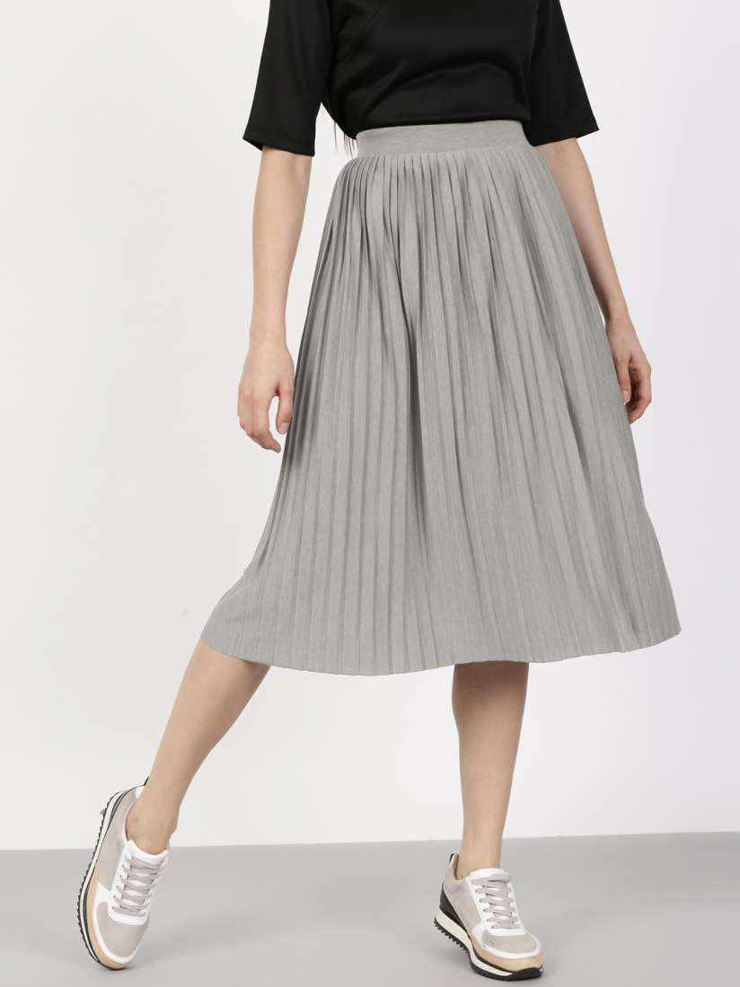 Buy ether Grey A Line Midi Skirt Skirts for Women 1807969 Myntra