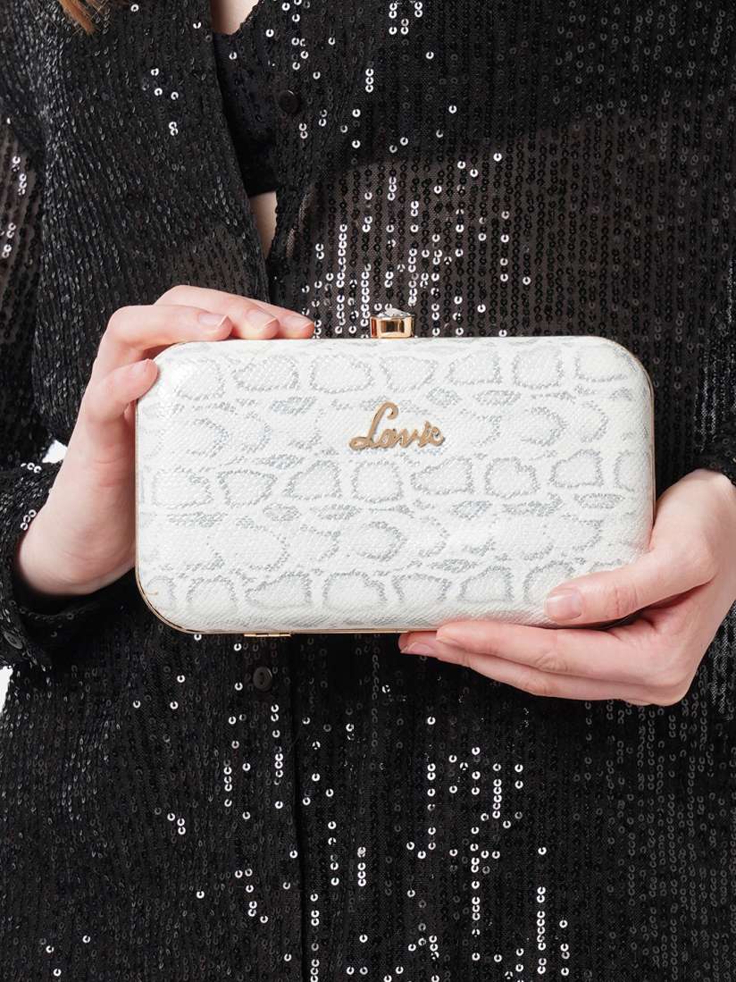 Buy Lavie Blink Silver toned Framed Clutch Clutches for Women 18079784 Myntra