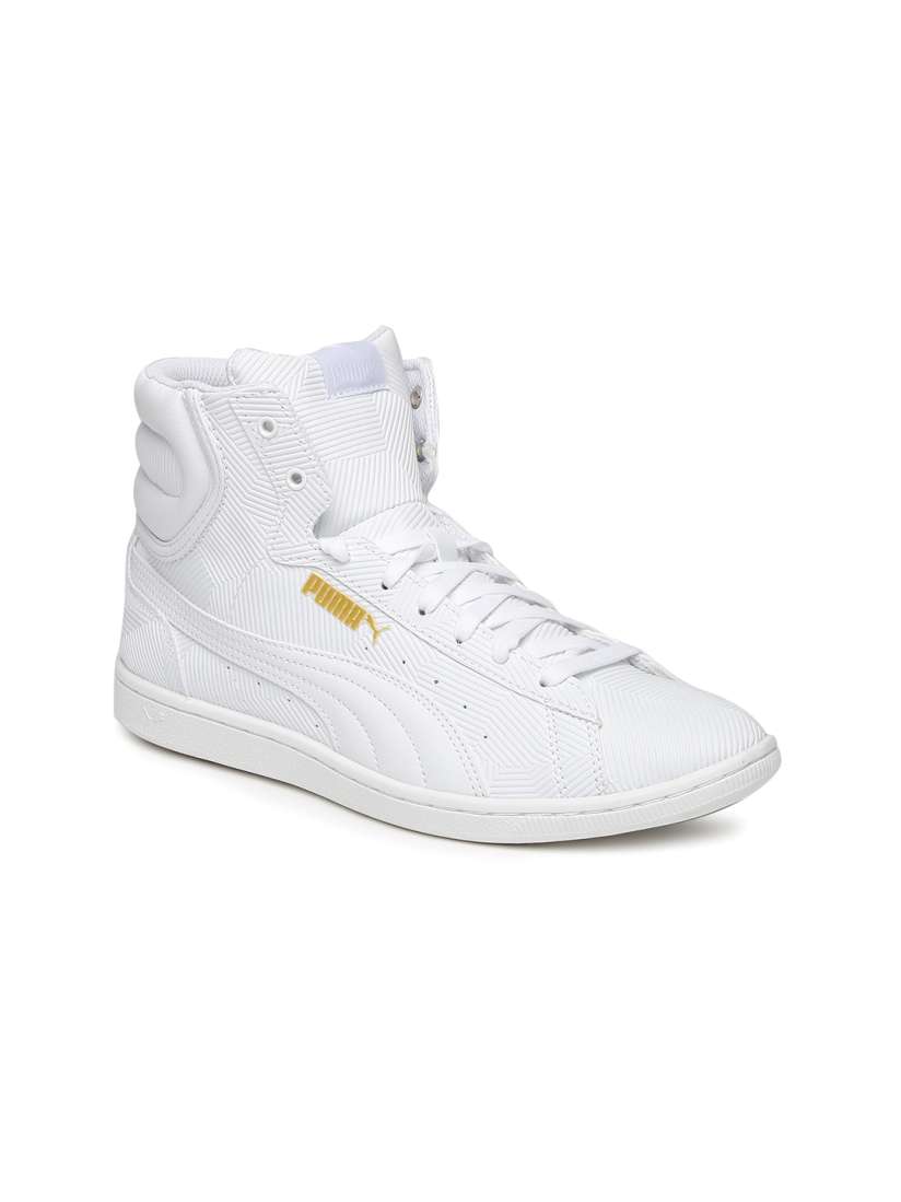 Buy Puma Women White Textured Vikky Mid Top Deboss Sneakers Casual Shoes for Women 1808008 Myntra