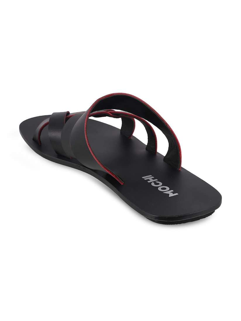 Buy Mochi Men Black Leather Sandals Sandals for Men 1808037 Myntra