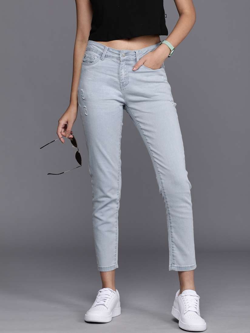 Buy Allen Solly Woman Women Blue Kelly Skinny Fit Low Distress Light Fade Stretchable Jeans Jeans for Women 18086412 Myntra
