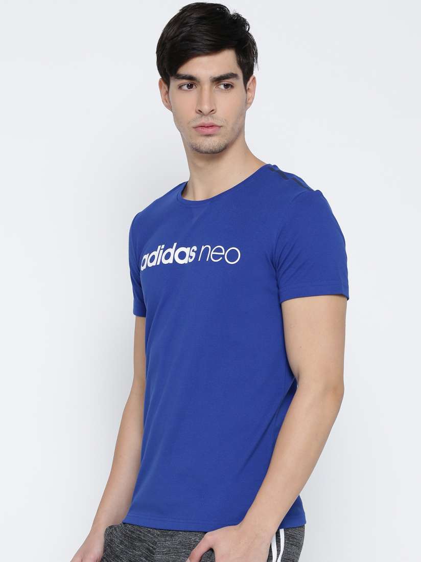 Buy Adidas NEO Men Blue Pique Printed Round Neck T Shirt Tshirts for Men Myntra