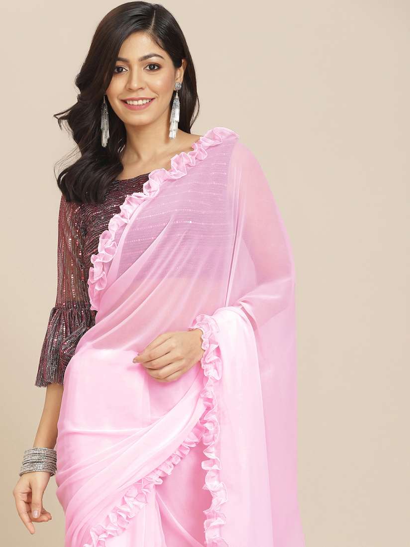 Frill saree myntra cheap